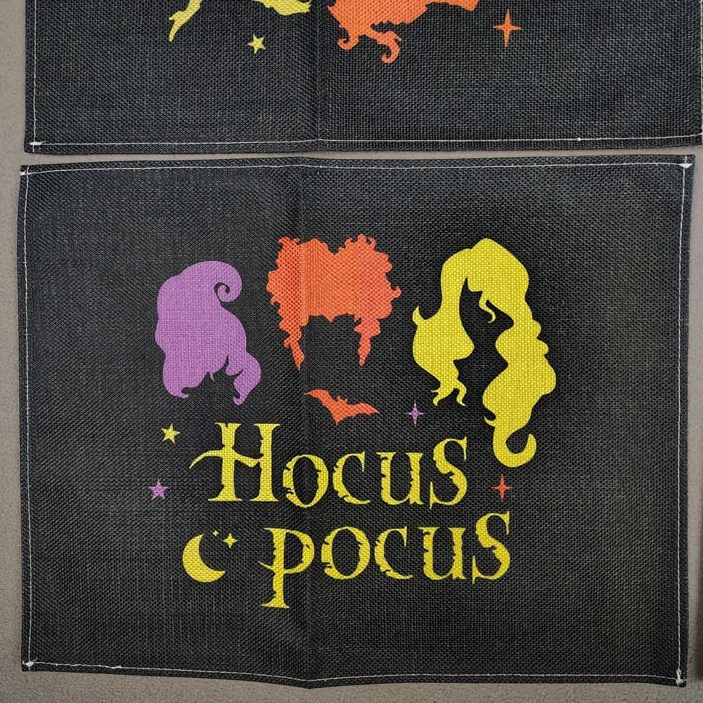 Hocus Pocus Placemats Set (4) Sanderson Sisters Halloween Decorations New 12x15